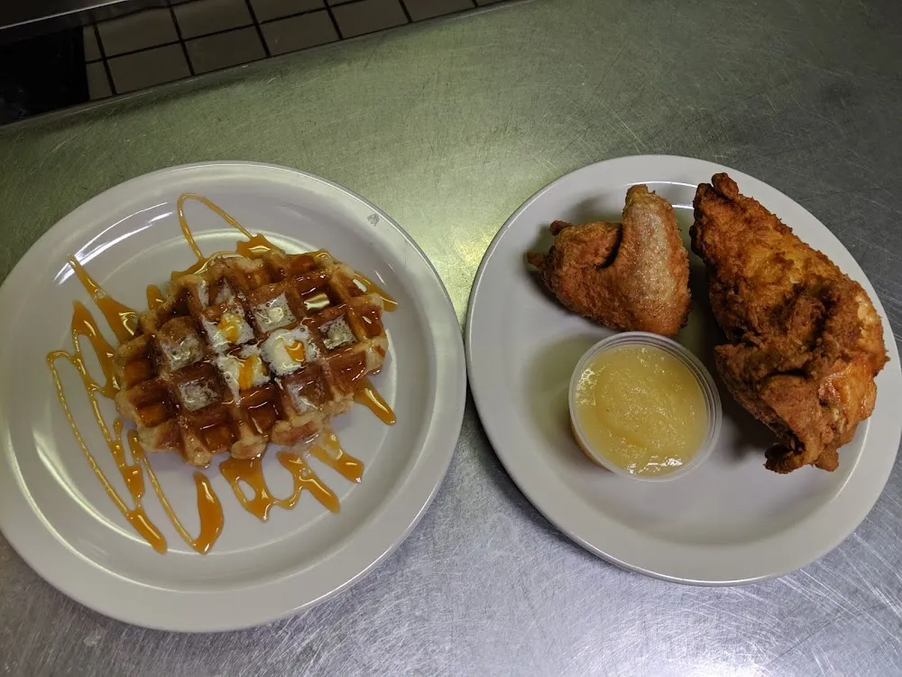 Chicken and Waffle with Hot Honey