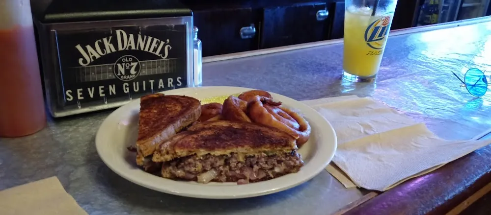 Patty Melt and Onion Rings